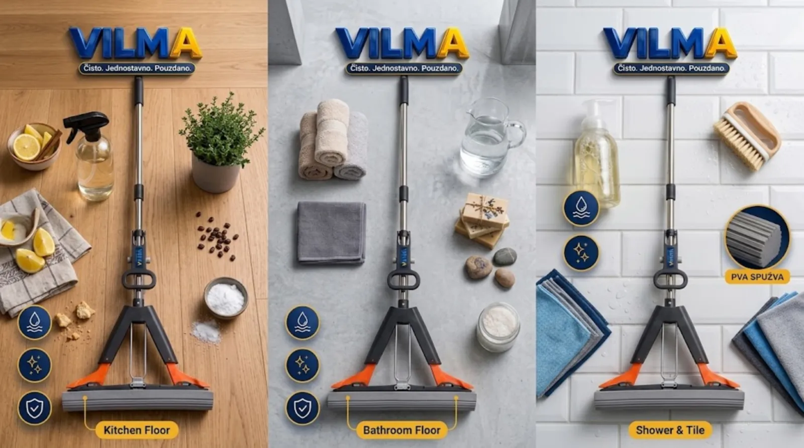 Vilma PVA mop za kuhinju, kupatilo, tuš i pločice